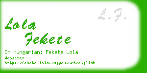 lola fekete business card